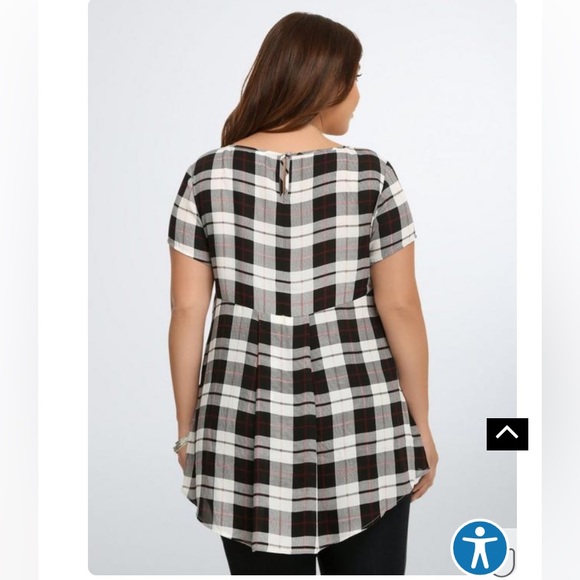 Torrid Black and White Plaid Top - Picture 2 of 7